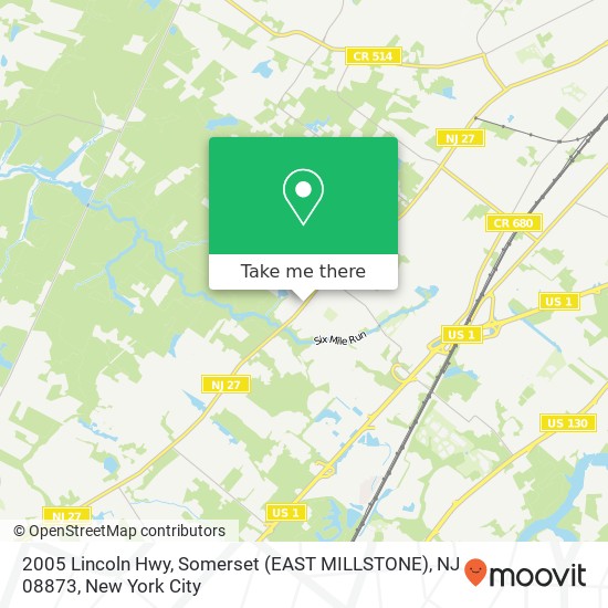 Mapa de 2005 Lincoln Hwy, Somerset (EAST MILLSTONE), NJ 08873