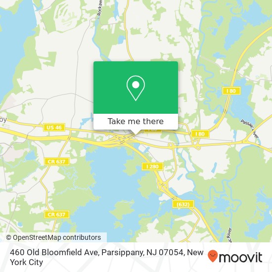 Mapa de 460 Old Bloomfield Ave, Parsippany, NJ 07054