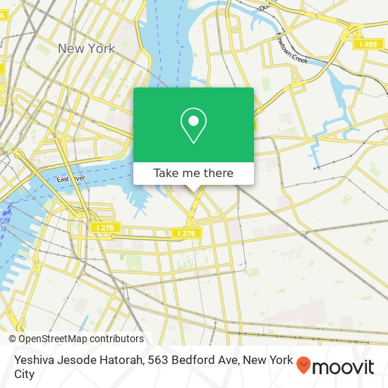 Mapa de Yeshiva Jesode Hatorah, 563 Bedford Ave