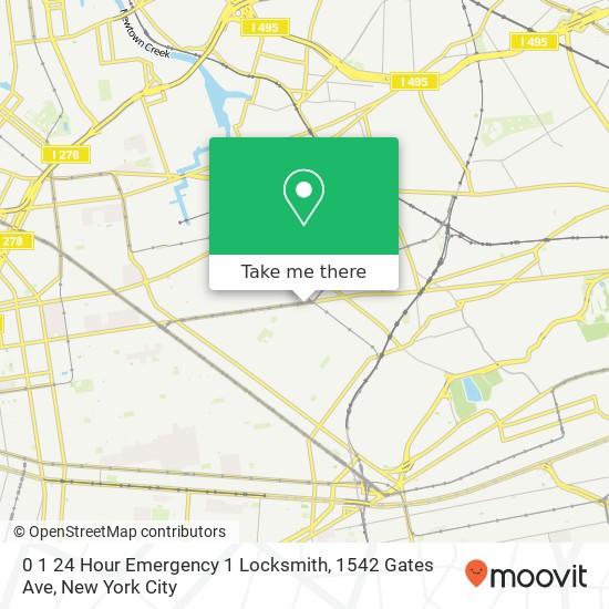 0 1 24 Hour Emergency 1 Locksmith, 1542 Gates Ave map