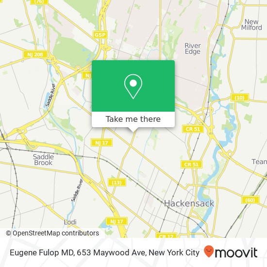 Mapa de Eugene Fulop MD, 653 Maywood Ave