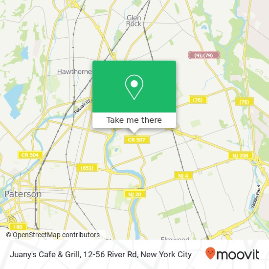 Mapa de Juany's Cafe & Grill, 12-56 River Rd