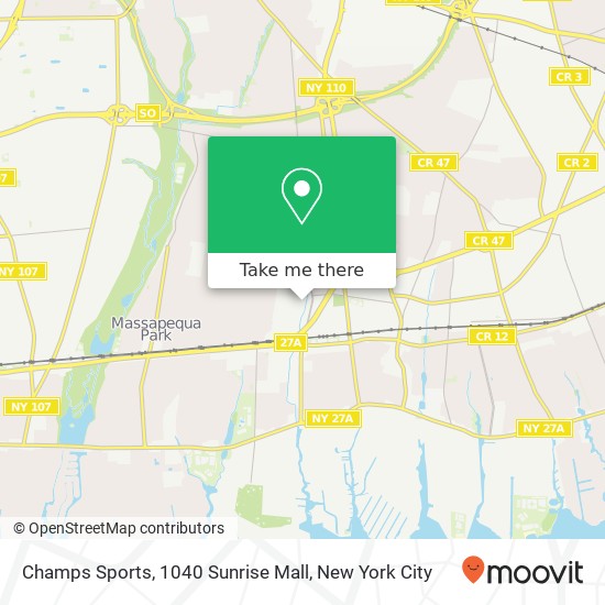 Champs Sports, 1040 Sunrise Mall map