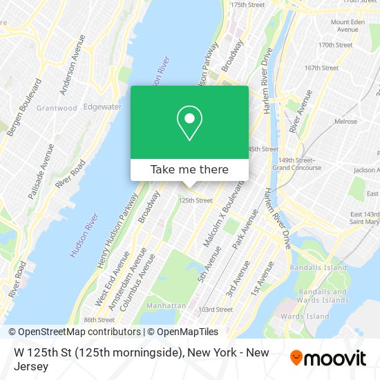 W 125th St (125th morningside) map