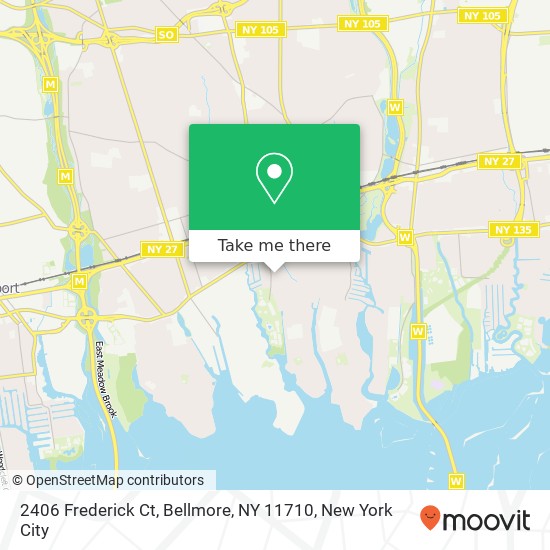 Mapa de 2406 Frederick Ct, Bellmore, NY 11710