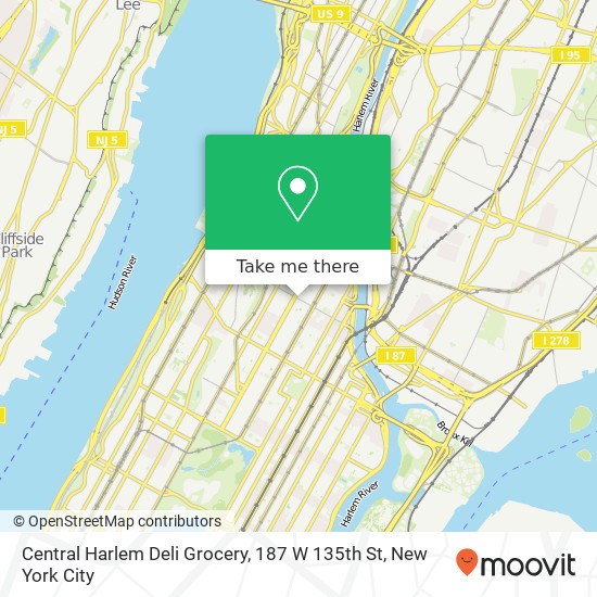 Mapa de Central Harlem Deli Grocery, 187 W 135th St
