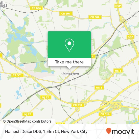 Mapa de Nainesh Desai DDS, 1 Elm Ct