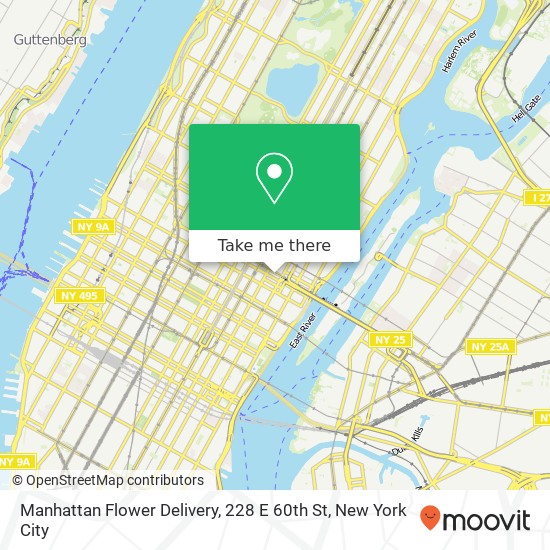 Manhattan Flower Delivery, 228 E 60th St map