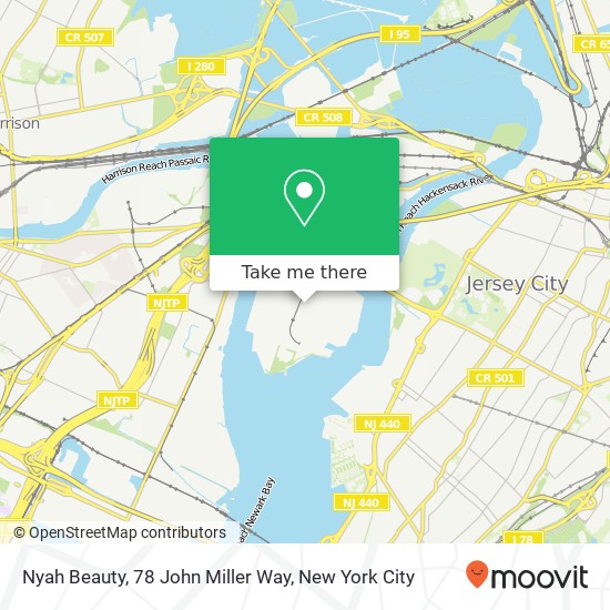 Mapa de Nyah Beauty, 78 John Miller Way