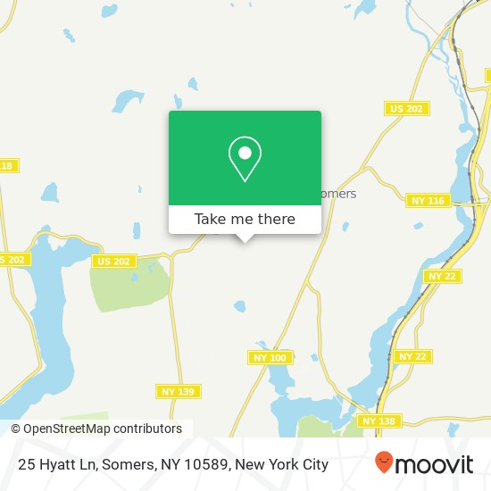 Mapa de 25 Hyatt Ln, Somers, NY 10589