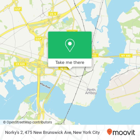 Mapa de Norky's 2, 475 New Brunswick Ave