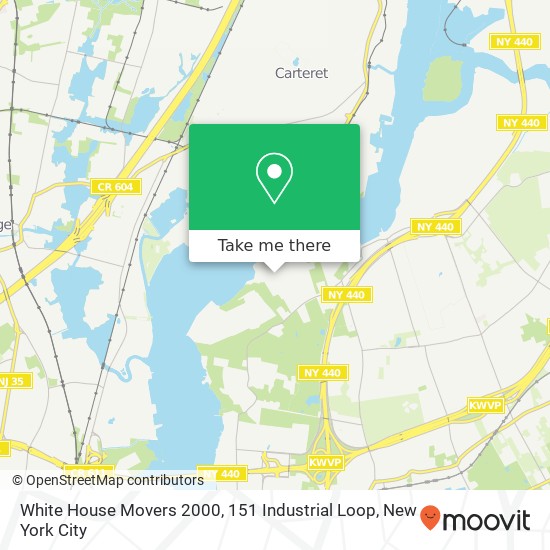 White House Movers 2000, 151 Industrial Loop map