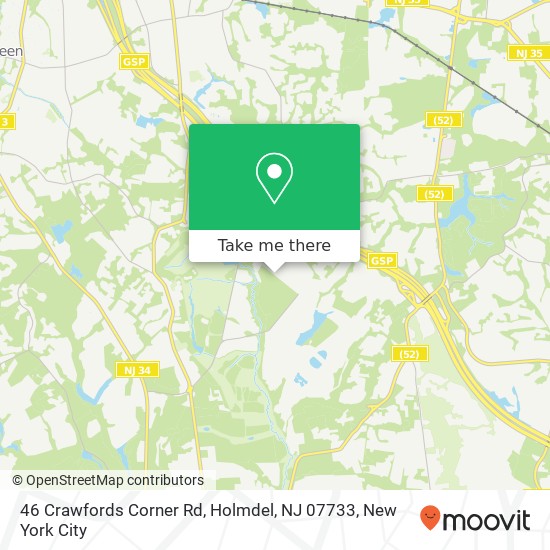 Mapa de 46 Crawfords Corner Rd, Holmdel, NJ 07733