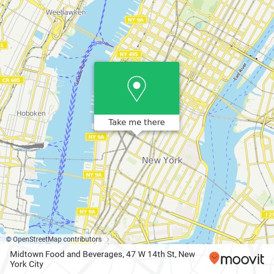 Midtown Food and Beverages, 47 W 14th St map