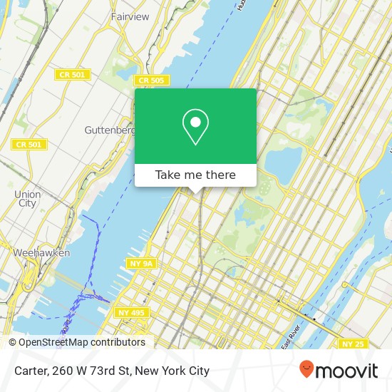 Carter, 260 W 73rd St map