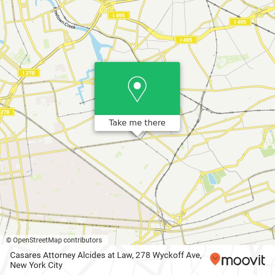 Casares Attorney Alcides at Law, 278 Wyckoff Ave map