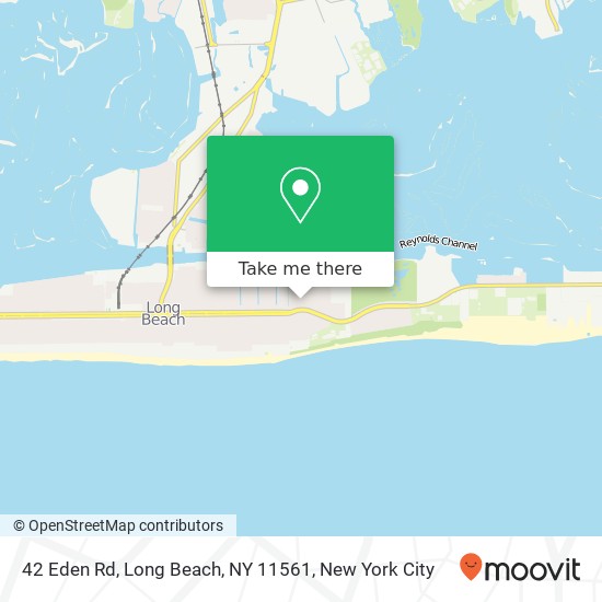 Mapa de 42 Eden Rd, Long Beach, NY 11561