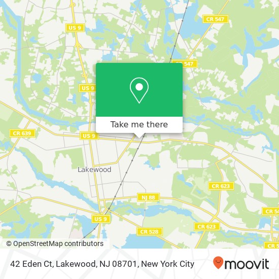 Mapa de 42 Eden Ct, Lakewood, NJ 08701