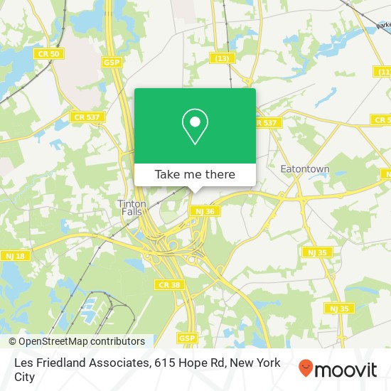 Mapa de Les Friedland Associates, 615 Hope Rd