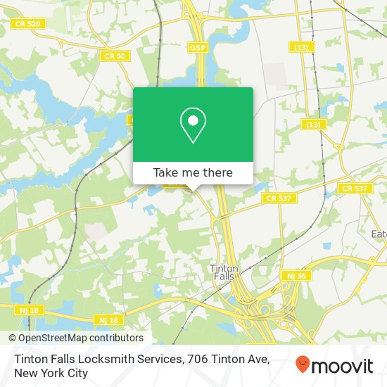 Tinton Falls Locksmith Services, 706 Tinton Ave map