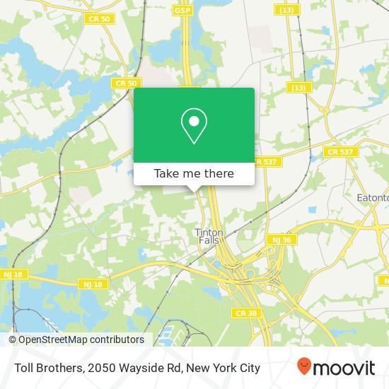 Mapa de Toll Brothers, 2050 Wayside Rd