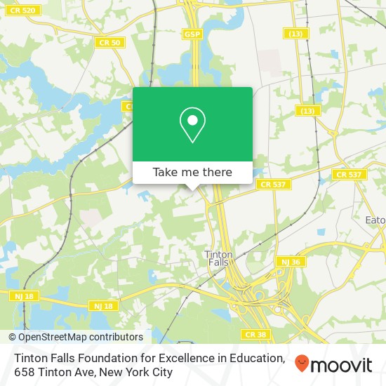 Mapa de Tinton Falls Foundation for Excellence in Education, 658 Tinton Ave