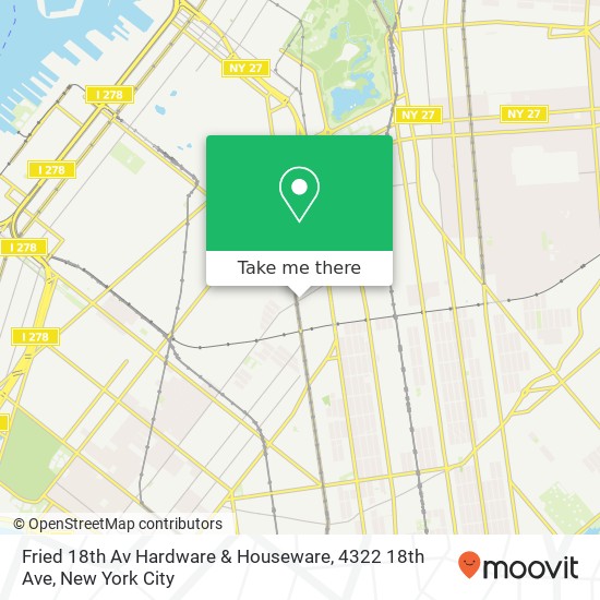 Mapa de Fried 18th Av Hardware & Houseware, 4322 18th Ave