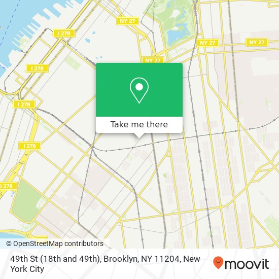 Mapa de 49th St (18th and 49th), Brooklyn, NY 11204