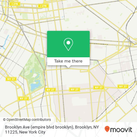 Brooklyn Ave (empire blvd brooklyn), Brooklyn, NY 11225 map