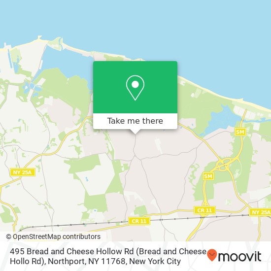 Mapa de 495 Bread and Cheese Hollow Rd (Bread and Cheese Hollo Rd), Northport, NY 11768