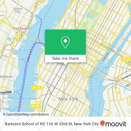 Mapa de Barbizon School of NY, 136 W 33rd St