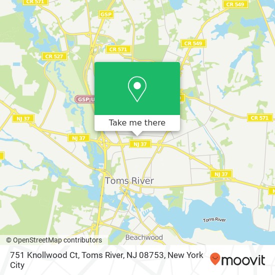 751 Knollwood Ct, Toms River, NJ 08753 map
