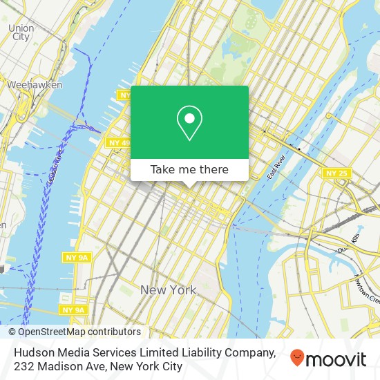Hudson Media Services Limited Liability Company, 232 Madison Ave map