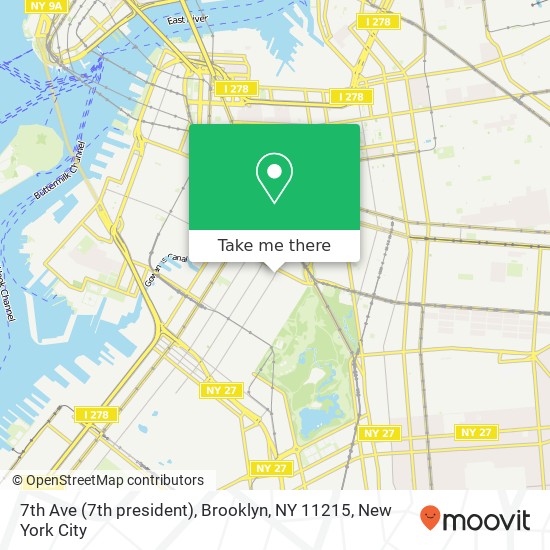 Mapa de 7th Ave (7th president), Brooklyn, NY 11215