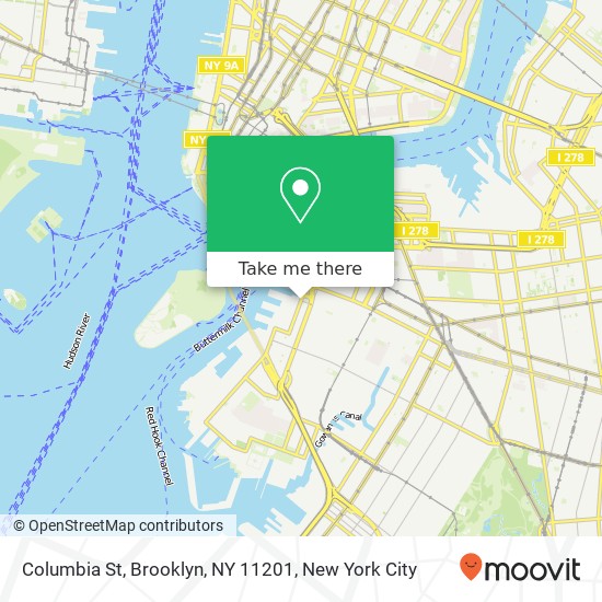 Mapa de Columbia St, Brooklyn, NY 11201