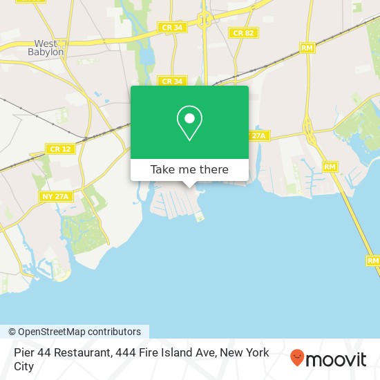 Mapa de Pier 44 Restaurant, 444 Fire Island Ave