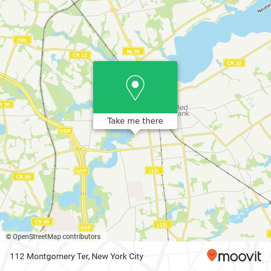 Mapa de 112 Montgomery Ter, Red Bank, NJ 07701