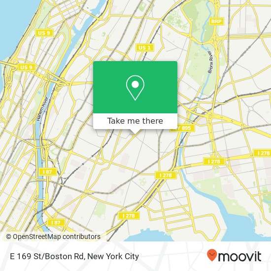 E 169 St/Boston Rd map