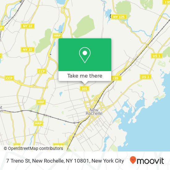 Mapa de 7 Treno St, New Rochelle, NY 10801