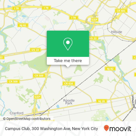 Mapa de Campus Club, 300 Washington Ave
