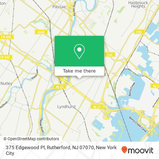 375 Edgewood Pl, Rutherford, NJ 07070 map