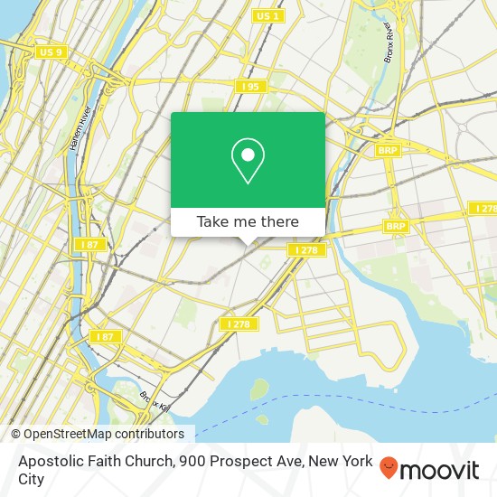 Mapa de Apostolic Faith Church, 900 Prospect Ave