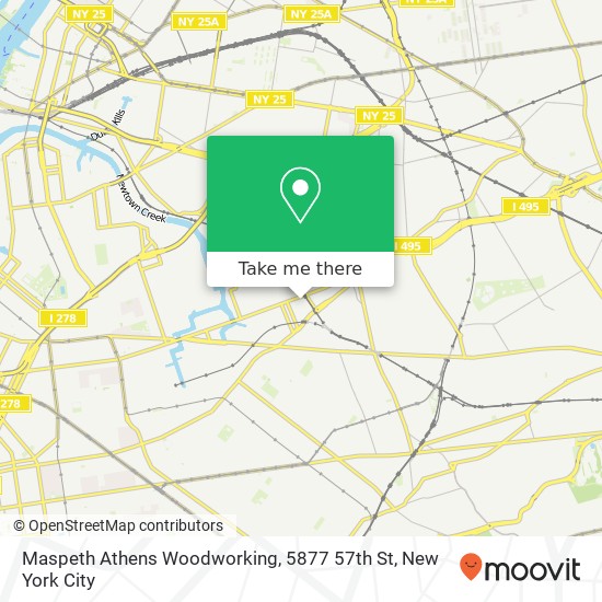 Mapa de Maspeth Athens Woodworking, 5877 57th St