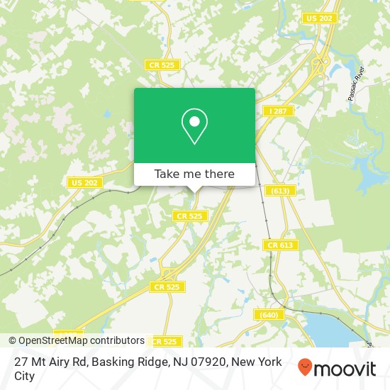 Mapa de 27 Mt Airy Rd, Basking Ridge, NJ 07920