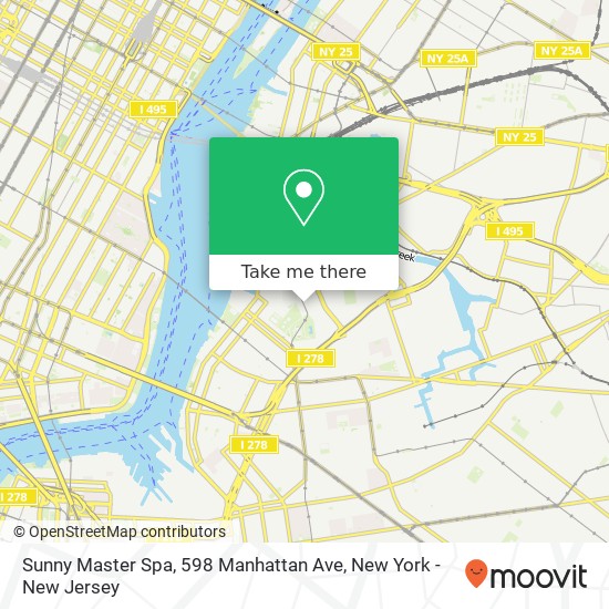 Mapa de Sunny Master Spa, 598 Manhattan Ave