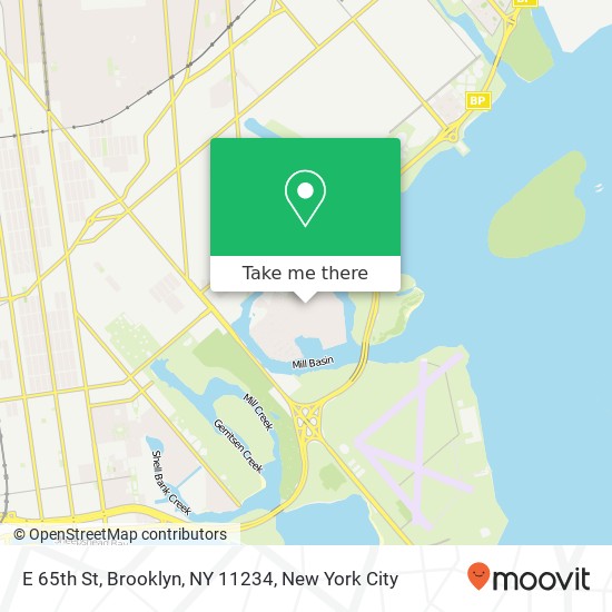 Mapa de E 65th St, Brooklyn, NY 11234