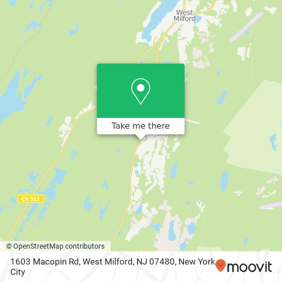 Mapa de 1603 Macopin Rd, West Milford, NJ 07480