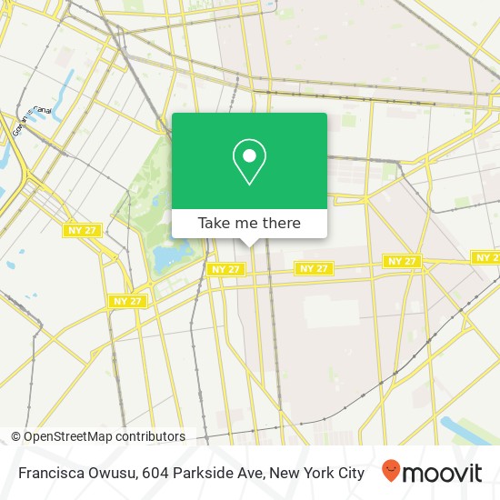Mapa de Francisca Owusu, 604 Parkside Ave