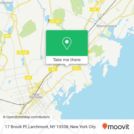 Mapa de 17 Brook Pl, Larchmont, NY 10538