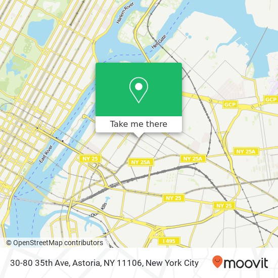 Mapa de 30-80 35th Ave, Astoria, NY 11106